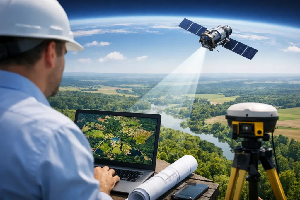 Controle de vegetação por satélite na engenharia