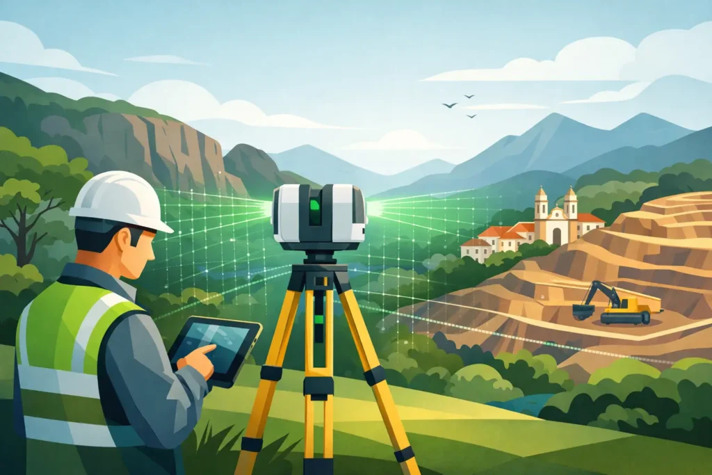 CST Topografia com laser scanner em Minas Gerais
