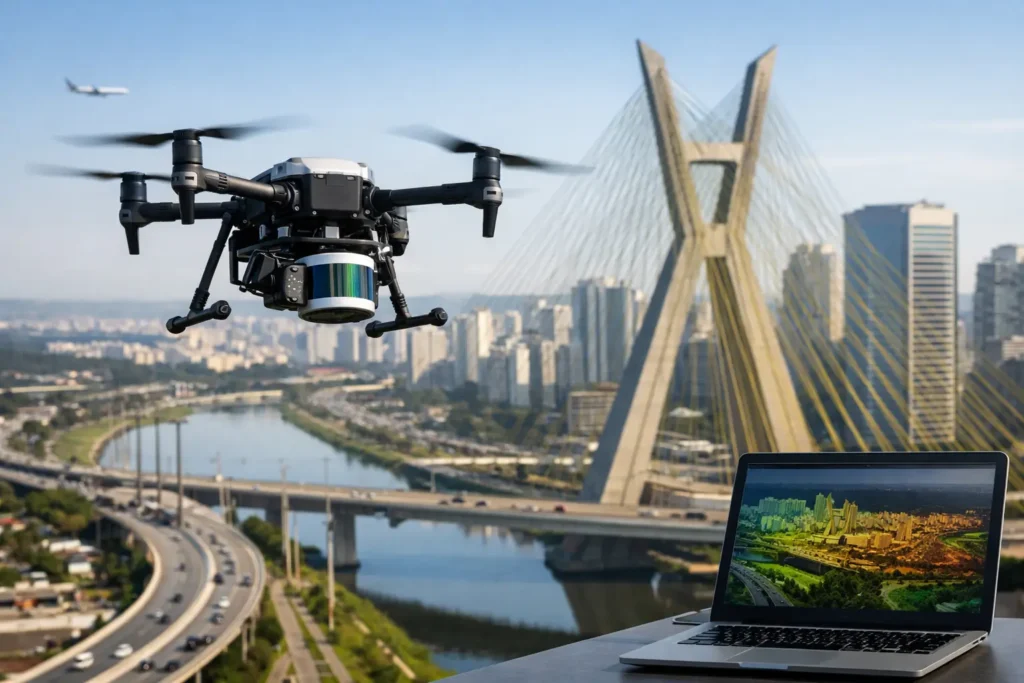 LiDAR aéreo em São Paulo para projetos precisos