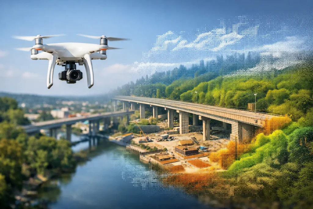 Nuvem de pontos LiDAR aéreo na engenharia